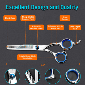 Ciseaux de coiffure professionnels pour barbier et styliste, en acier inoxydable, tranchants et robustes - Product Image 3