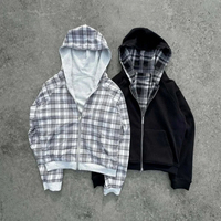 Sudadera con capucha extragrande de doble cara estilo gótico para mujer – Estilo Joker con cremallera para ropa urbana |   Sudadera con capucha de moda coreana para parejas
