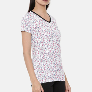 <b>Top</b> Trending Latest Design Women's V-Neck T-Shirt Comfortable Soft Breathable Quick Dry Summer 100% Cotton <b>High</b> Quality - Product Image 5