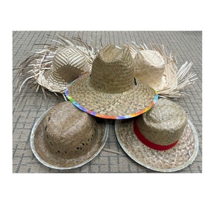 Handmade Straw Palm lifeguard <b>Hat</b> Ribbon for Home Party Wedding Bar Events Casual Outings Sports Fishing Apparel Accessories - Product Image 3