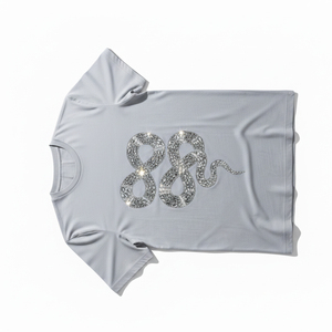 เสื้อยืดสตรีทแวร์ประดับเพชรเทียมแบบรักษ์โลกสำหรับฤดูร้อน แขนสั้น สไตล์ลำลอง - Product Image 3