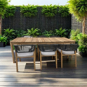 Juego de mesa y sillas de comedor de madera maciza portátil al por mayor de Vietnam Fábrica de Vietnam Muebles de jardín y cocina - Product Image 1