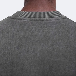 Oversized Acid Washed Crewneck <b>Sweatshirt</b> Men Custom Distressed Cotton French Terry Heavyweight Eco-Friendly Casual Streetwear - Product Image 2