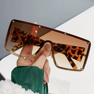 <b>Large</b> <b>Frame</b> Metal UV400 Sunglasses Blue Purple Fashion Unisex Luxury PC Lenses - Product Image 4