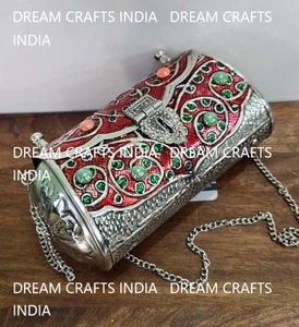 Metal Crafts Handbags Embossed Vintage Design Handmade Elegant Women Designer <b>Clutch</b> Bag With Detachable Chains <b>Clutch</b> Purse - Product Image 5