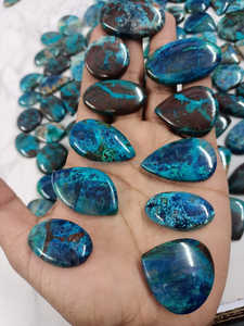 Chrysocola-cabujones de cristal para joyería, cabujones de piedra Natural a granel, cabujones de cristal auténticos para joyería, cabujones de crisocola de alto grado - Product Image 2