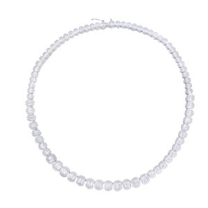 Collier ras du cou unisexe en moissanite taille émeraude, argent 925 plaqué rhodium, sertissage en canal, bijou de luxe pour cadeau de mariage, GRA - Product Image 3