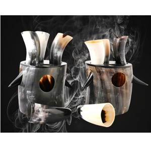 Pura calidad Natural al por mayor nueva venta caliente puro búfalo vikingo cuerno tallado Animal beber decoración para fiesta Navidad - Product Image 6