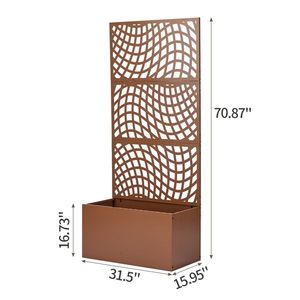 Jardinera Metálica de 70 Pulgadas de Altura con Trellis para Plantas Trepadoras y Vegetales, Valla y Puerta con Trellis - Product Image 1