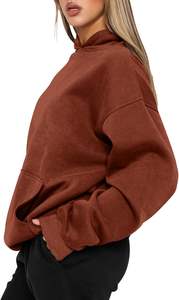 Sudadera con Capucha de Punto para Mujer, Corte Cómodo, Forro Polar Suave, Textura Lisa, Estilo Urbano, 360g, Ecológica, para Uso Diario al Aire Libre - Product Image 5