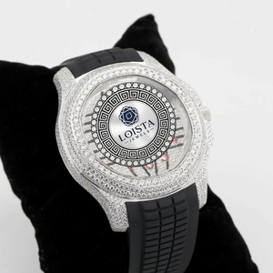 Reloj de Pulsera de Cuero Azul de Primera Calidad con Diamantes Incrustados para Oficina, Fiestas y Eventos Nocturnos Disponible en LOISTA - Product Image 2
