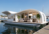 Maison flottante personnalisée de 22 m en aluminium soudé, yacht de luxe à moteur hors-bord à essence, haute vitesse, divertissement fluvial