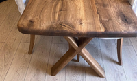 Table à manger rectangulaire réglable en bois de manguier de haute qualité avec plateau en bois de manguier rustique, utilisée dans les cafés, les restaurants et les maisons.