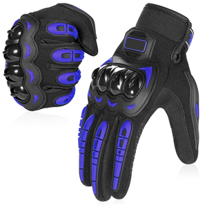 Leather Windproof Protection Motorbike Gloves <b>Full</b> Finger with Reinforced Palm and Non <b>Slip</b> Padded for Unisex Outdoor Sports - Product Image 1