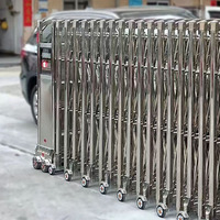 Barrière de circulation moderne rétractable antivol, roues portables, garde-corps pliable en alliage d'aluminium, contrôle de foule scolaire, fini