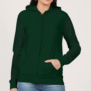 Women's Casual Streetwear Printed Knitted Zipper <b>Hoodie</b> with Front Logo Breathable Eco-Friendly Winter <b>Workout</b> Loose Fit - Product Image 1