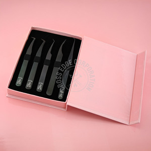 Top Rated Lash Extensions Curved Tweezers Set Stainless Steel Straight Volume Non-Slip Isolation and Curved Tweezers - Product Image 2