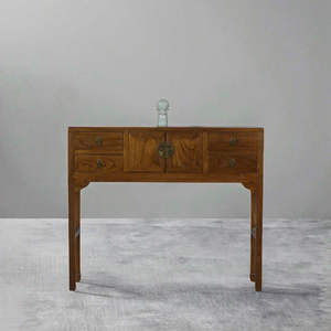 Console traditionnelle en bois massif, table d'entrée étroite, table d'appoint de style antique pour salon, chambre, couloir, maison - Product Image 2