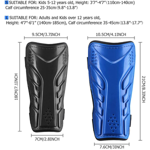 สนับแข้งฟุตบอลสีน้ำเงินน้ำหนักเบาพร้อมแถบตีนตุ๊กแกสำหรับป้องกันขาสำหรับผู้ใหญ่ - Product Image 2