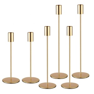 Portavelas Cónicos Clásicos de Metal Dorado al por Mayor, Ecológicos, Decorativos para el Hogar, Navidad, Portavelas de Lujo para Bodas - Product Image 6