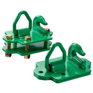 Ganci per Benna Trattore in Acciaio Forgiato Grado 70 da 3/8'' con Anello di Ancoraggio, Confezione da 2, Piastre Posteriori con Gancio a Bullone per Traino - Product Image 1