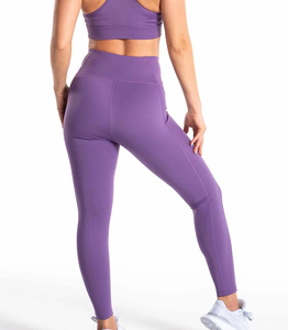 Legging OEM Custom Logo Spandex Soft Breathable Tummy Control High Waist Womens Yoga Pants Compression Leggings Pants Ladies - Product Image 6