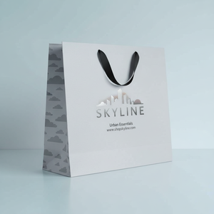 Sac en papier laminé brillant de luxe, personnalisé, fait main, écologique, avec poignée en corde de coton, pour supermarché, boutique, cadeau - Product Image 5