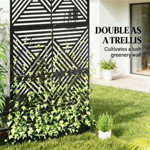 Black Outdoor Privacy Fence Screen <b>Plant</b> Climbing <b>Frame</b> Screen & Room Divider Product Category - Product Image 2