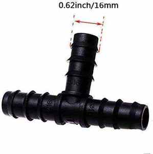 Connecteur d'irrigation goutte-à-goutte en PVC noir 16 mm à raccord barbelé pour systèmes d'arrosage de ferme, serre, pelouse, maison et jardin - Product Image 2