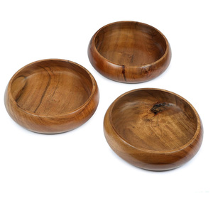 Custom Design Eco-Friendly Acacia Wood Bowl Set 2 Food <b>Safe</b> Salad Serving Bowls <b>for</b> Party Modern Luxury Kitchen Tabletop Decor - Product Image 2