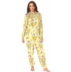 Latest Design Solid Pattern <b>Womens</b> Fleece Onesie Plus Size Footed Breathable <b>Thermal</b> 100% Cotton High Quality Relaxation Front - Product Image 2