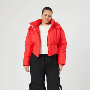 New Puffer <b>Jacket</b> Crop Top Embroidered for Women Cold Weather <b>Jacket</b> With Full Customization on Trending - Product Image 1