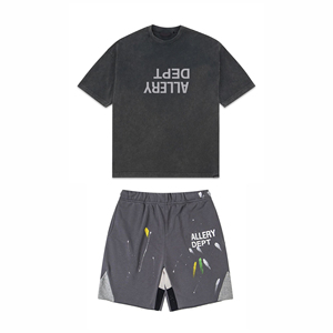 2026 Men's Two Piece <b>Set</b> 100% Cotton Streetwear T-Shirt and Shorts <b>Sets</b> Summer Dept Crew Neck t-shirts and shorts <b>sets</b> For mens - Product Image 5