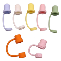 Les embouts de paille en silicone couvrent les embouts de paille à boire réutilisables mignons avec bouchon de paille anti-poussière