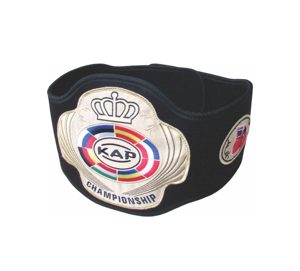 <b>Burgundy</b> Leather Boxing Championship <b>Belt</b> Adult Replica Combat <b>Belt</b> with Metal Plates for Martial Arts Display - Product Image 2