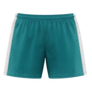 Pantalones Cortos de Lacrosse Unisex en Verde Azulado y Blanco, de Poliéster, Ajuste Atlético, Ropa Deportiva, Uniforme para Equipo Deportivo, Ropa de Entrenamiento - Product Image 2