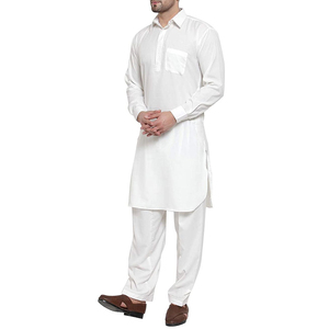 Ensemble Shalwar Kameez pour homme, respirant, décontracté, pour l'hiver, couleur unie, grande taille, tissu tricoté toutes saisons, évacuation de l'humidité, séchage rapide - Product Image 3