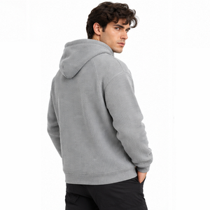 Mens Waffle Knit Hoodie Pullover <b>Long</b> Sleeve Thermal Casual Outdoor Winter Streetwear Custom Hooded <b>Sweatshirt</b> Wholesale Hoodie - Product Image 3