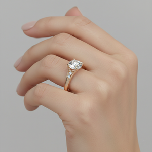 Anillo de Compromiso con Diamante Cultivado en Laboratorio, Chapado en Oro Rosa de 14K, Corte Redondo, Estilo Vintage, Anillo de Novia con Certificado - Product Image 5