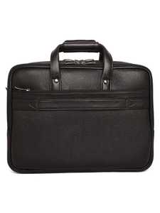 Maletín de Cuero Genuino Negro de Lujo para Hombre, Bolsa de Mensajero para Negocios, Bolso de Mano Impermeable para Portátil, Cuero Texturizado - Product Image 2
