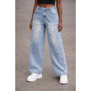 กางเกงยีนส์เดนิมคอตตอนคุณภาพสูงแบบหนา ซักย้อมสีเอซิด ประดับคริสตัล สไตล์สตรีทแวร์ ไซส์พลัส ทรงเข่าคู่ แต่งขาด สำหรับผู้ชาย - Product Image 3