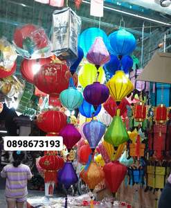 Lanterne en soie artisanale du Vietnam pour le festival du Tet, décoration suspendue traditionnelle du Nouvel An, décoration de la maison, artisanat en gros - Product Image 5