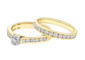 Anillo de compromiso de diamantes naturales con corte brillante redondo multienamorados, con excelente corte, claridad VVS1, oro amarillo, certificado IGI - Product Image 4