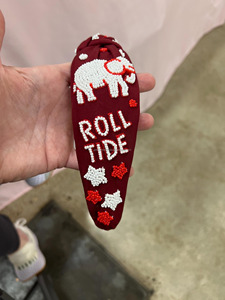 Bandeau brodé fait main en tissu léger, de haute qualité, durable, blanc, thème football américain, perlé, personnalisé, rembourré pour enfants - Product Image 2