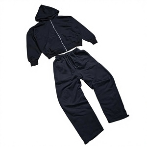 MANGOES FASHION 360 GSM Distressed Embroidery Winter Streetwear <b>Tracksuits</b> Sets Custom Vintage Flare Acid Wash 100% Cotton Solid - Product Image 1