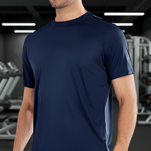 T-shirt de sport pour homme, personnalisé, décontracté, uni, teint, séchage rapide, respirant, coupe classique, pour la musculation, l'entraînement, le fitness, les activités de plein air et la gym - Product Image 4