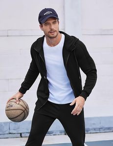 Survêtement unisexe d'été avec poches zippées, sweat à capuche zippé intégral, ensemble 2 pièces respirant et à séchage rapide pour la course, le jogging, le sport et les loisirs - Product Image 6