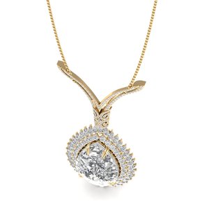 REYES Diseño Exclusivo, Collares con Colgante de Moissanita en Forma de Lágrima de Oro Amarillo de 14K para Mujer, Joyería de Lujo para Fiestas - Product Image 3