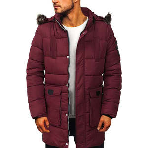 Brown Leather Hooded Parka Winter Warm <b>Long</b> <b>Puffer</b> <b>Coat</b> Canvas Outerwear Windproof Thermal Heavy Jacket Front Logo Wholesale - Product Image 6