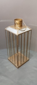 ARTISAN DESIGN Handmade <b>Brass</b> <b>Lantern</b> with Glass Panels Irregular Shape Antique Finish for Home Decoration and Candle Holder - Product Image 2
